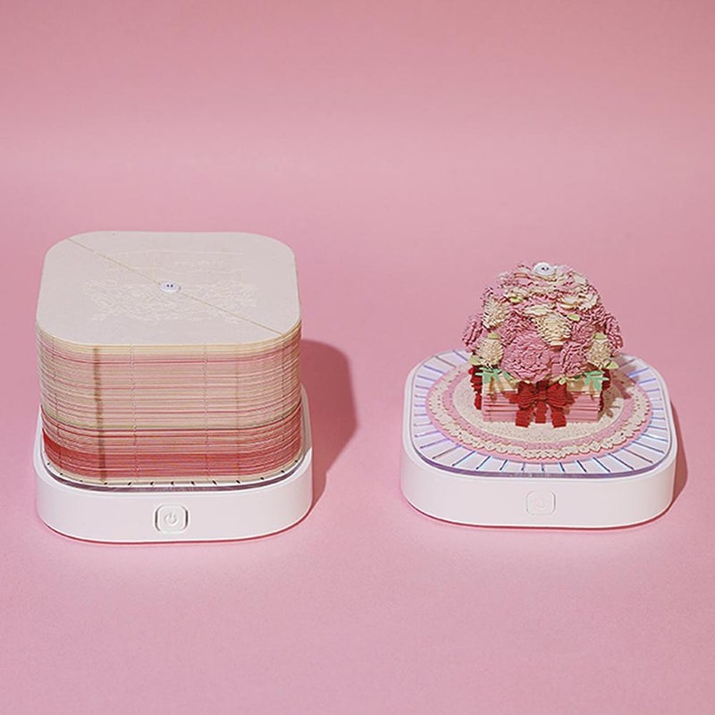 3D Calendar 2026,Time Piece Calendar,3D DIY Art Memo Pad ,3-D Rose Flower Tear Away calendar DIY Paper Carving Art Desktop Decor Gift for Christmas Birthday Valentines Day, Mothers Day - Image 5